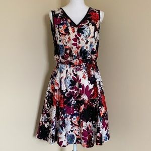 EUC Simply Vera Vera Wang Midi Length Sleeveless Floral Dress (Size Medium)